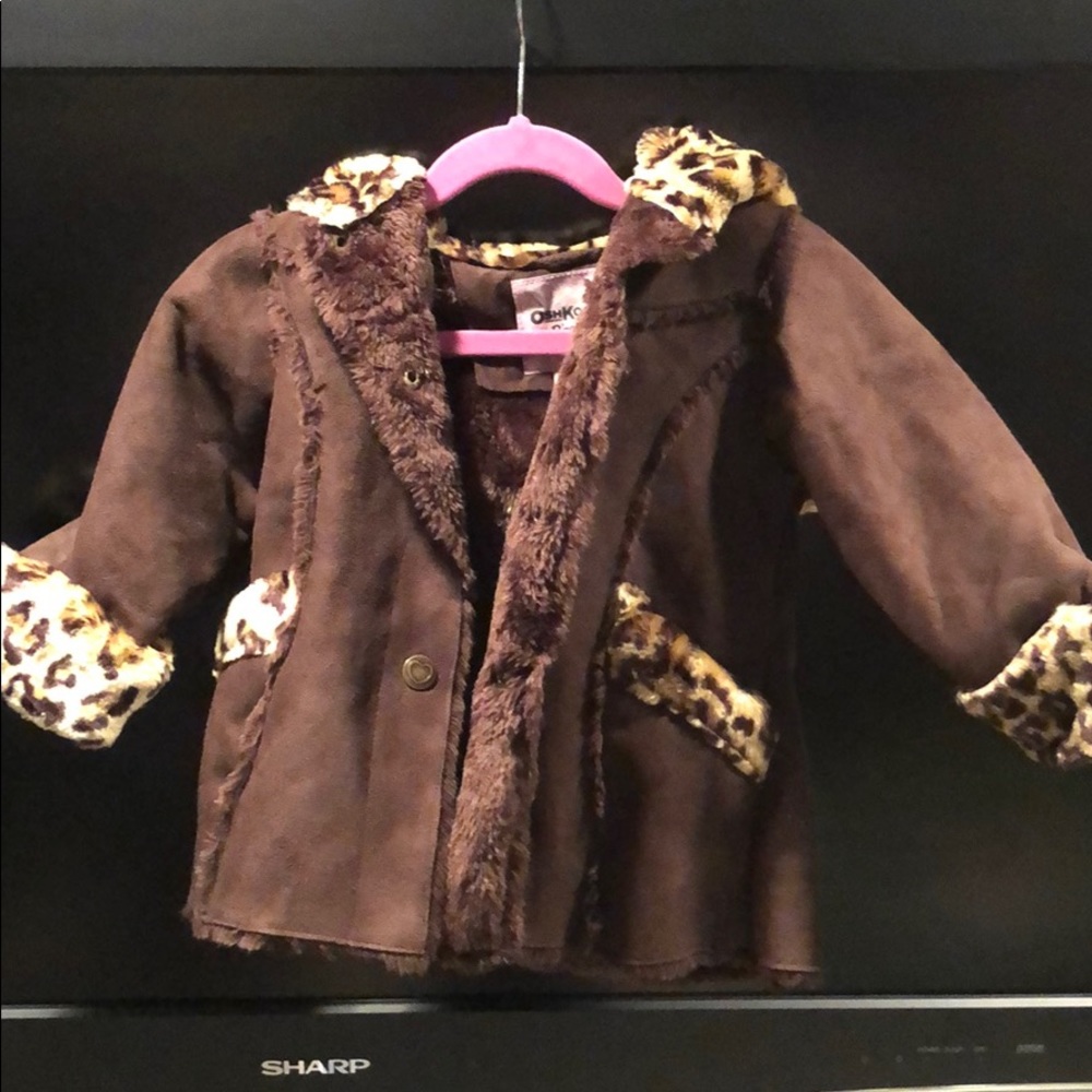 Brown faux fur lined jacket